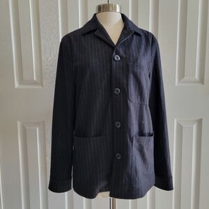 Express Wool Blend Blazer Coat Black Pinstripe Women’s Medium NWT